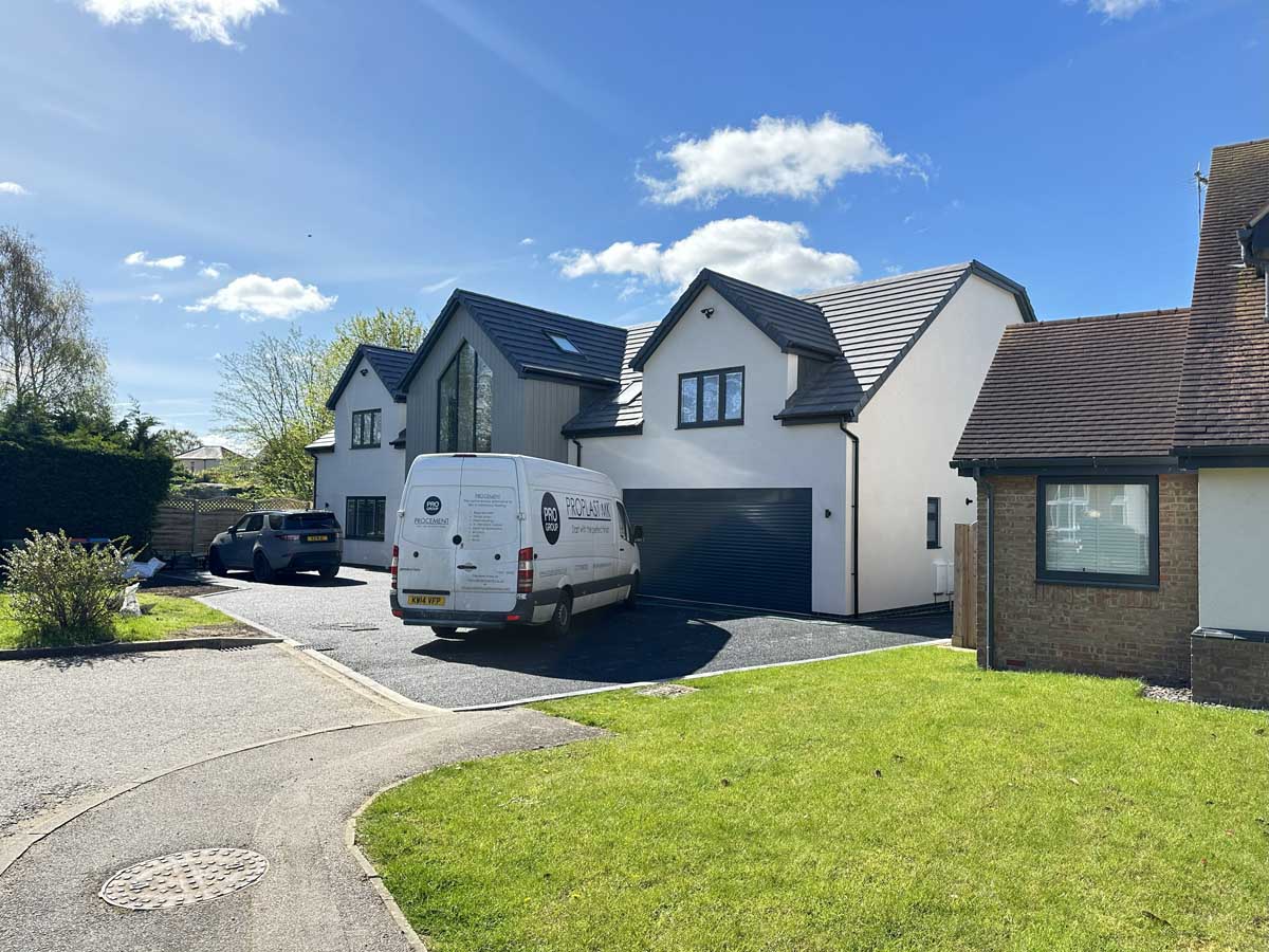 Exterior rendering project in Milton Keynes with a clean modern finish